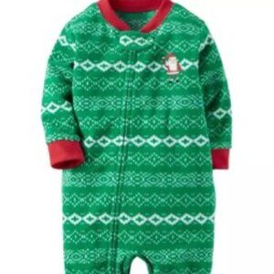 SANTA FLEECE FOOTED PAJAMA SLEEPER GUC